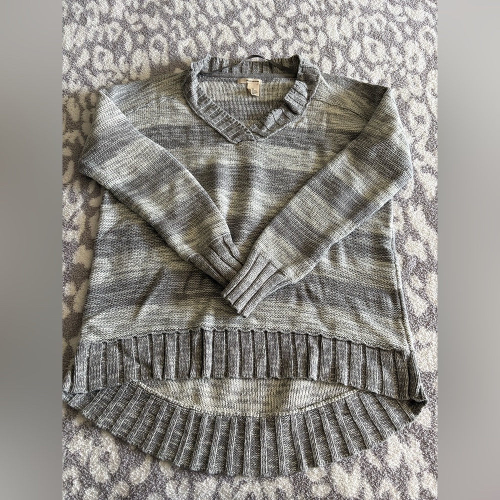 grey striped sweater